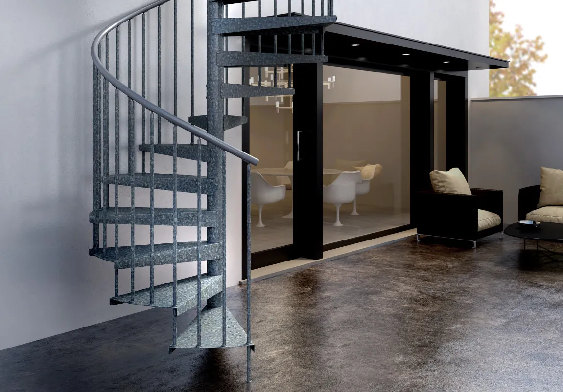 Scala a chiocciola zincata per esterno Virginia